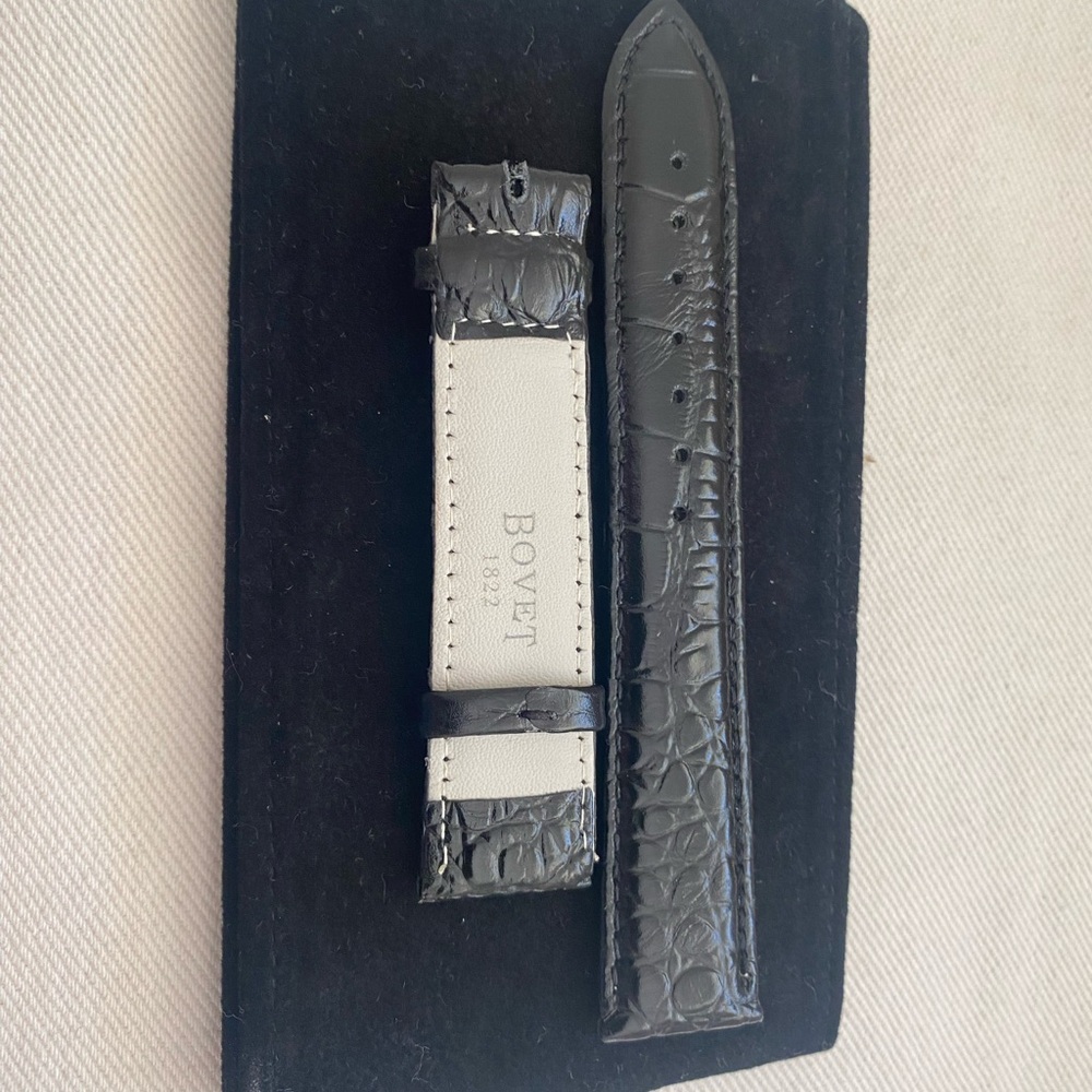 Bovet Black Leather Watch Strap